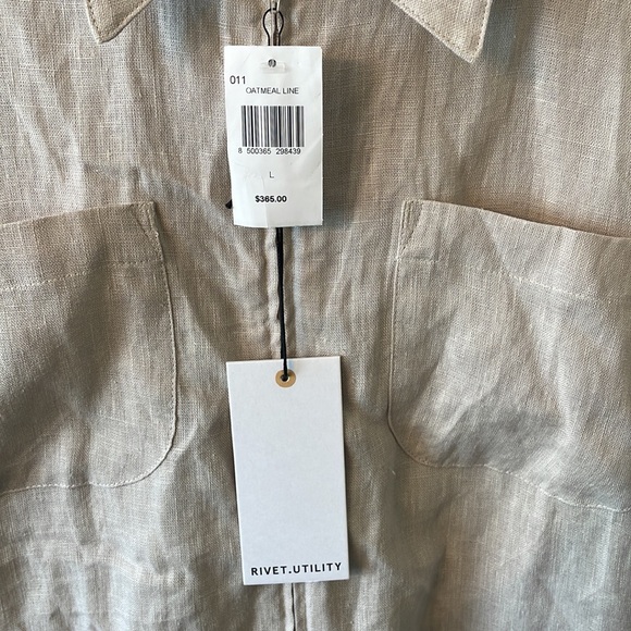 RIVET UTILITY 
Runaround Zip Front Romper - Oatmeal Linen - Picture 7 of 7